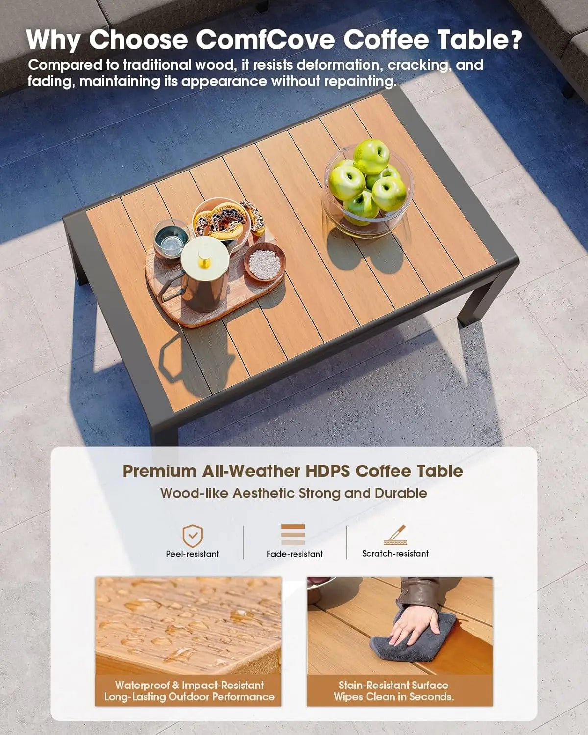 Aluminum Outdoor Patio Furniture Set 8 Seats, Outdoor Sectional Corner Sofa, Patio Conversation Set with Coffee, Customized