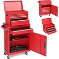 4-Drawer Rolling Tool Chest with Wheels & Lock, Tool Box with Large Storage Cabinet and Adjustable Shelf,