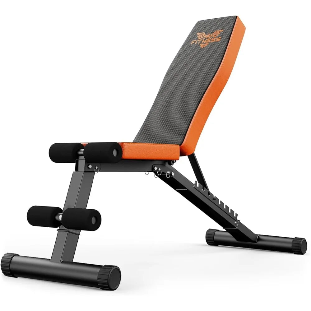 Deskeuzeew Adjustable Weight Bench With 8 Positions for Full Body Workout Foldable 660 LB Workout Bench Press for Home Gym Stren