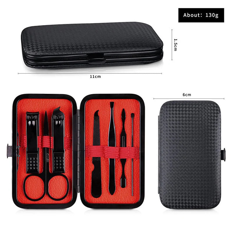 7Pcs/Kit Nail Clippers Set Multifunctional Tools Portable Travel Pedicure Kit Stainless Steel Professional Manicure Accessories