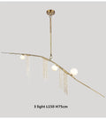 Nordic Designer G9 Chandelier Gold Tassel Led Glass Pendant Chandelier Lighting Living Room Rod Hanging Lamp Fixtures Room Decor