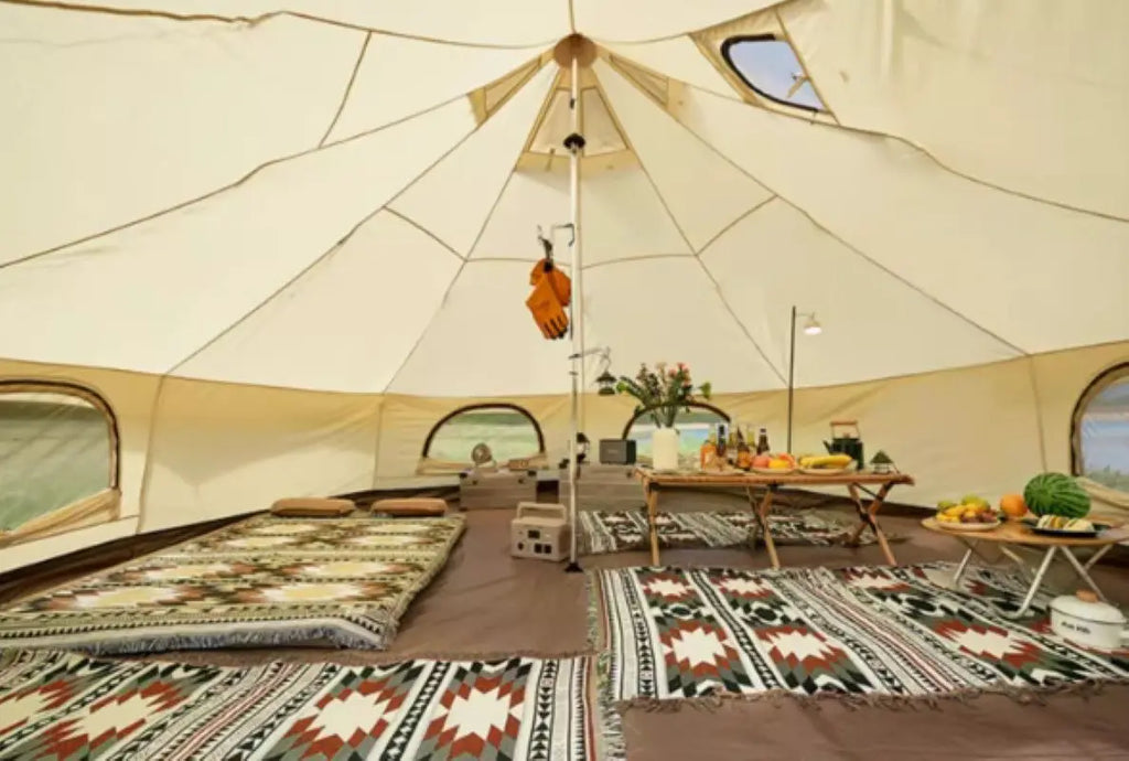 6M Extra-Large Yurt Tent – 4-Season, 5-8 Person, 3000mm Waterproof Cotton, 38mm Steel Poles – Spacious Glamping (47kg)