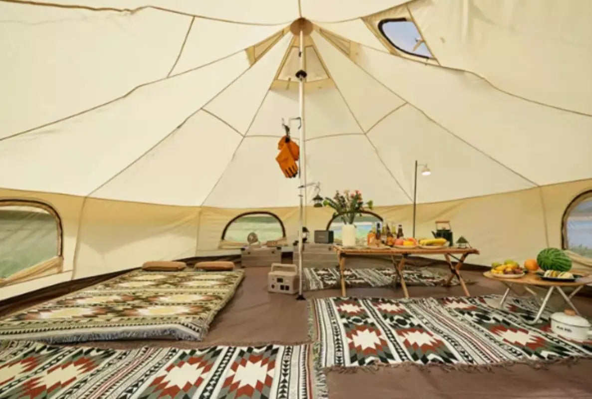 6M Extra-Large Yurt Tent – 4-Season, 5-8 Person, 3000mm Waterproof Cotton, 38mm Steel Poles – Spacious Glamping (47kg)