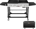 GD401C 4-Burner Propane Gas Grill and Griddle Combo with Cover, Griddle Grill Combo with 48,000 BTUs Output for Outdoor Cooking