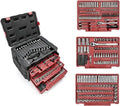 WORKPRO 450-Piece Drive Socket Set 1/2 1/4 3/8, CR-V Metric and Imperial with Quick-Release Ratchet Wrench, Spanners, Bits Set,