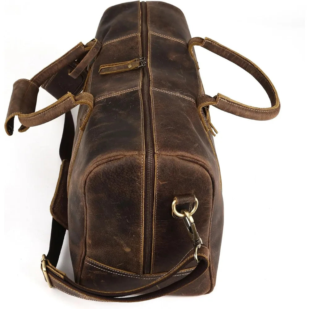 Leather Travel Duffel Bags for Men and Women Full Grain Leather Overnight Weekend Leather Bags Sports Gym Duffle