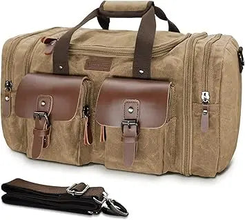 Waterproof 60L Canvas Duffle Bag for Weekend Travel and Overnight Adventures