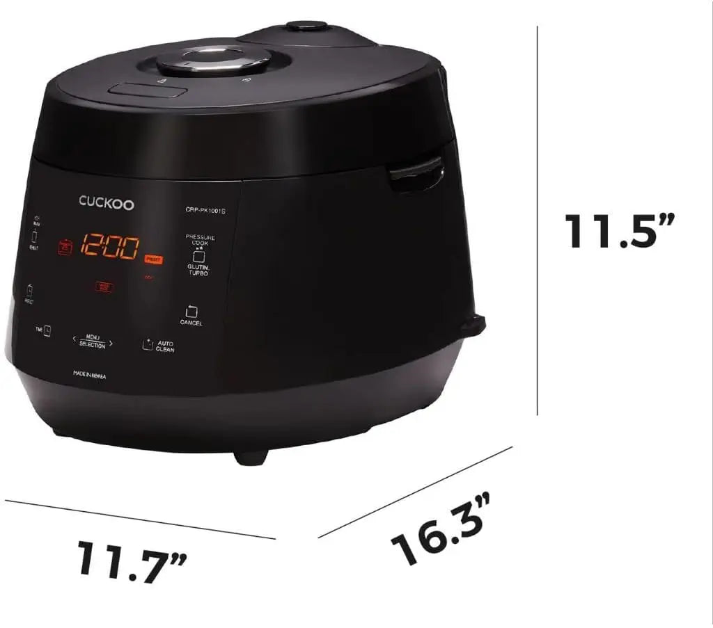 High Pressure Rice Cooker with Nonstick Pot, 13 Menu Options, Fuzzy Logic Tech, Auto Clean, Black