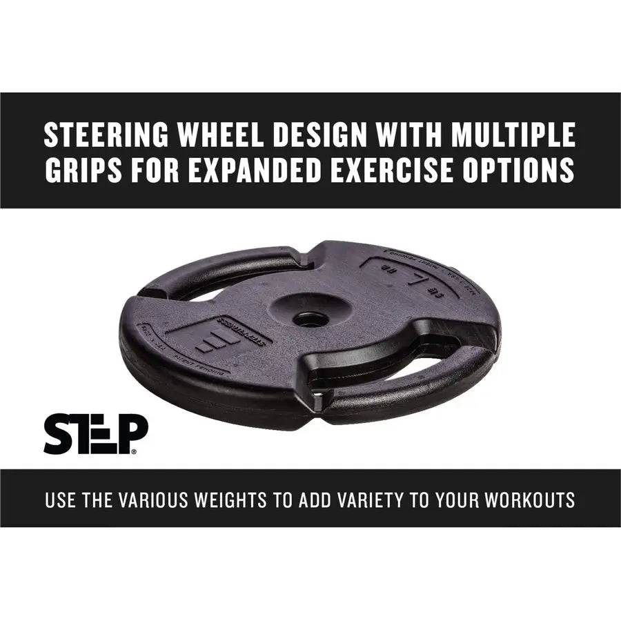 Step Fitness Adjustable Dumbbell Set or Barbell Weight Set, 3560 lbs, with Collars, and Weights