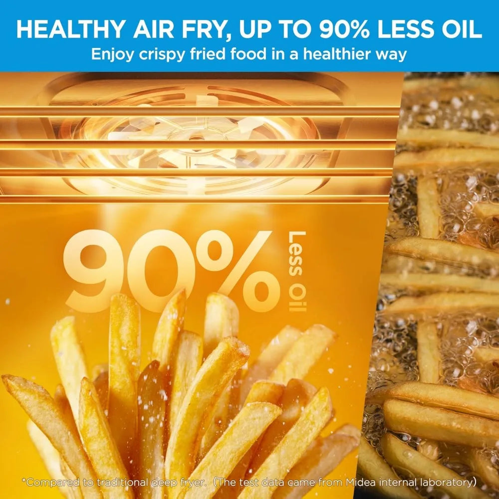 26.4 quarts, oversized air fryer countertop oven 10 in 1 combination, cooking speed increased by 25%, oil reduced by 90%