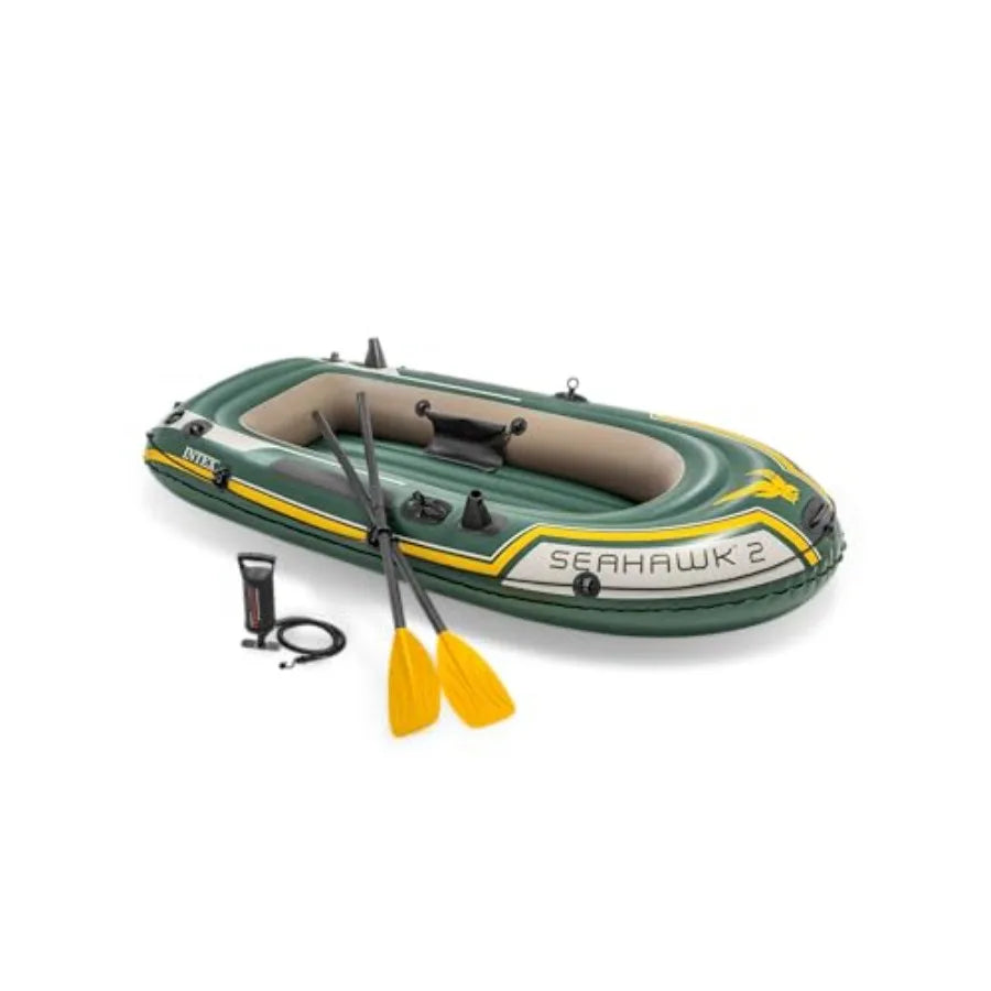 68347EP Seahawk 2 Inflatable Boat Set Capacity Durable PVC Material Blue Color High Load-Bearing and Easy to Inflate