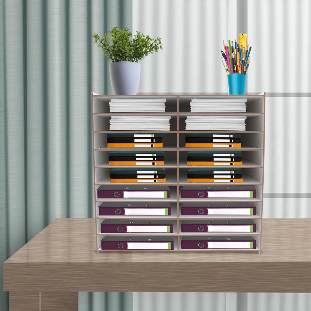 Wood Paper Mail Tray Sorter Office Desktop File Literature Organiser Classroom Vertical Magazine Storage Rack
