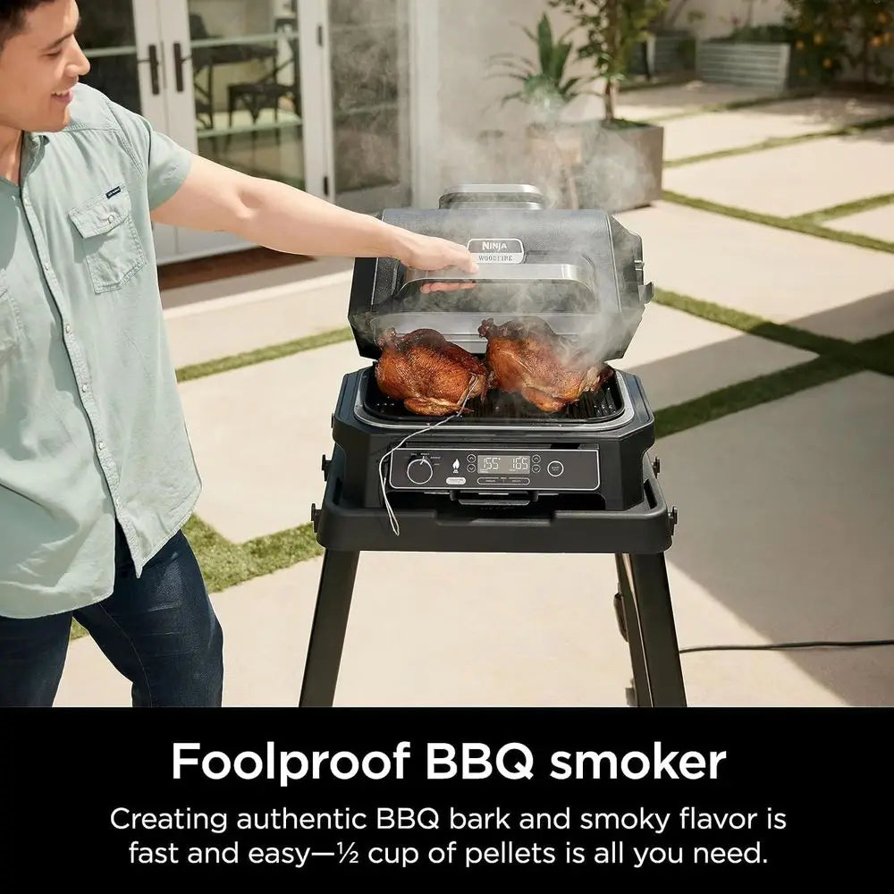 Cinnamon Woodfire ProXL Outdoor Grill & Smoker, 4-in-1 BBQ Master, Portable Electric Air Fryer Oven