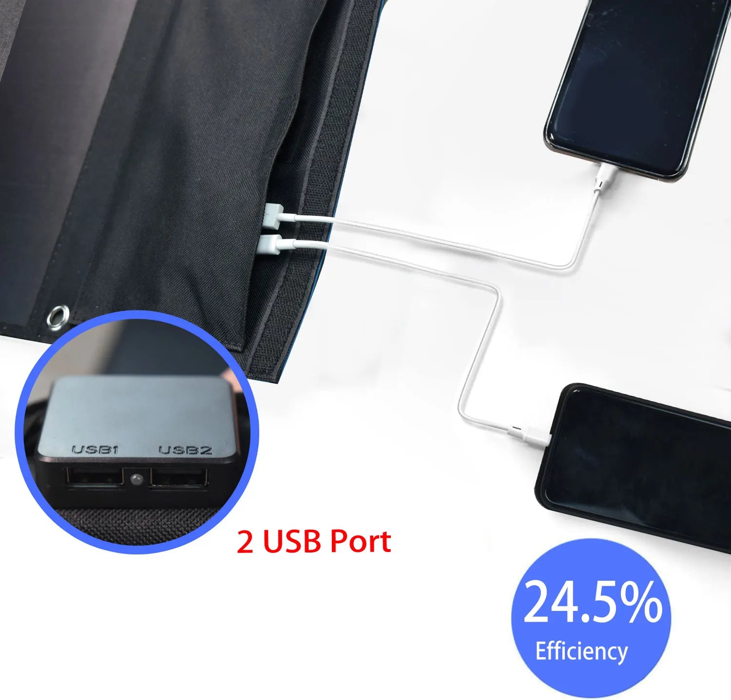 28W Foldable Solar Panel with 2 USB Port Fast Charge Waterproof Folding Solar Panel, , Ideal for Outdoor Activities, for Rec