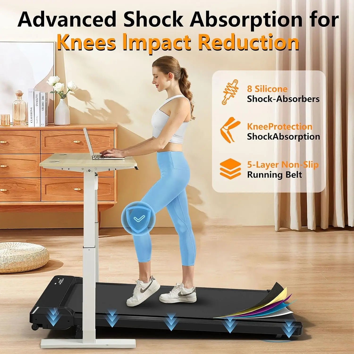 Walking Pad Treadmill With Incline,Under Desk Treadmill With Incline 2 In 1 For Walking And Jogging,2.5HP Compact Incline Walkin
