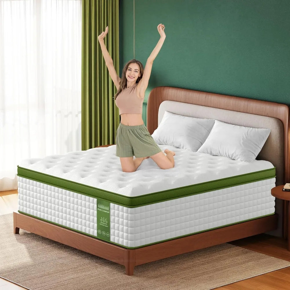 BedStory Mattress for Side Sleepers & Couples,14 Inch Cooling Gel Hybrid Bed Extra Lumbar & Shoulder Support CertiPUR-US w