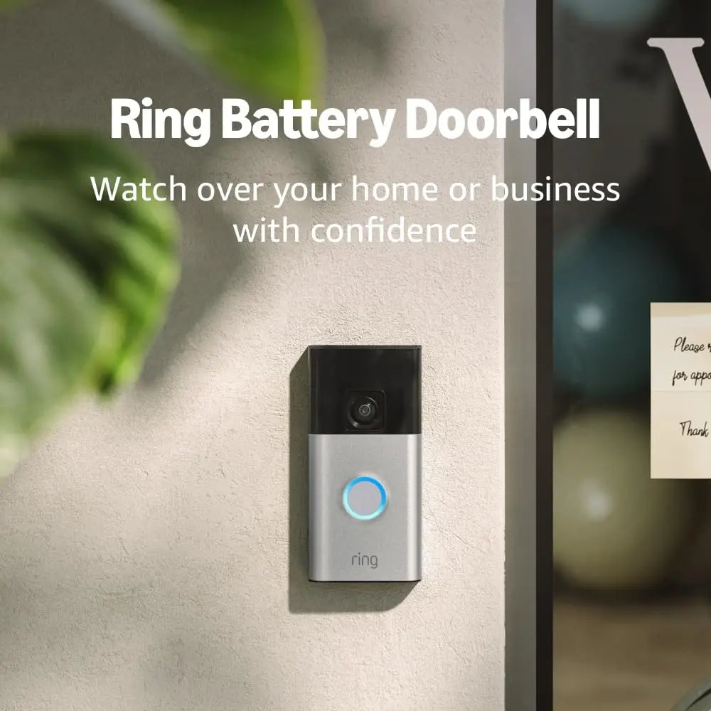 Smart Video Doorbell with Battery, Two-Way Talk, Motion Alerts for Home Security in Satin Nickel