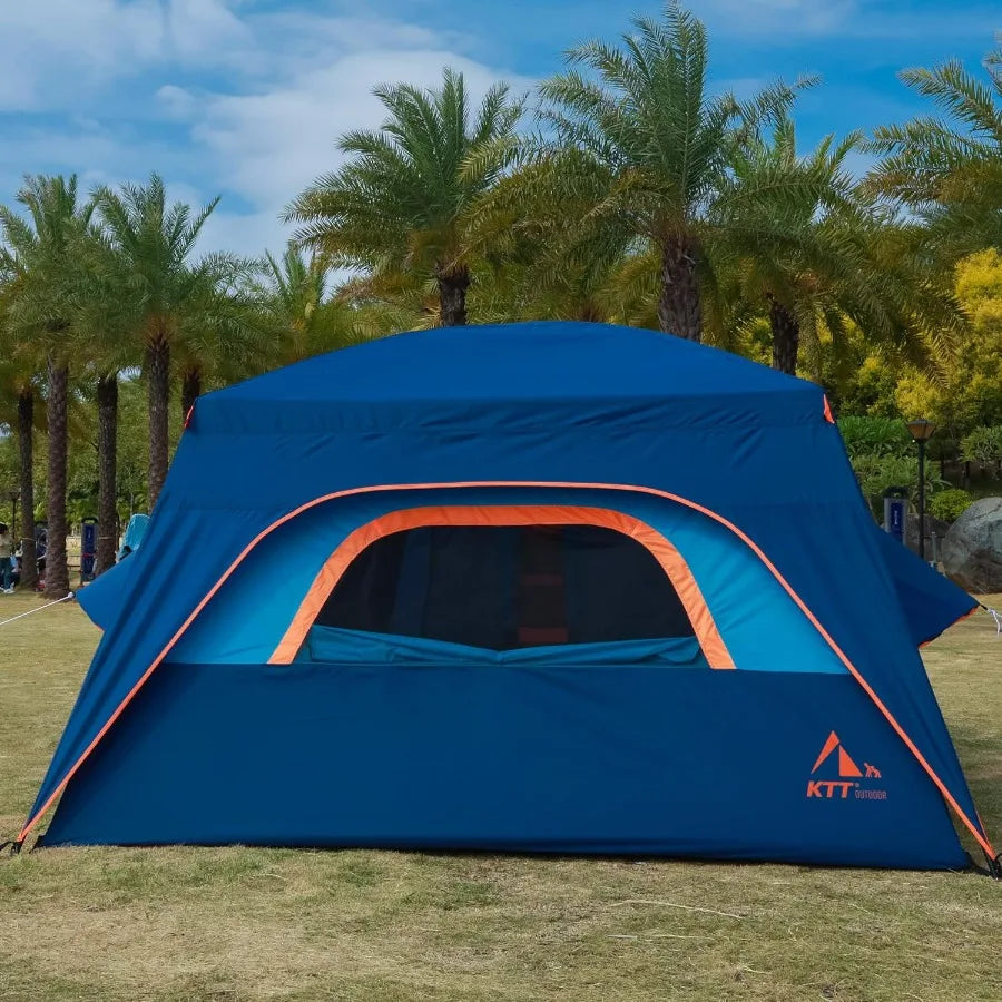 Extra Large Tent 6101214 Person B Family Cabin Tents 2 Rooms 3 Doors and 3 Windows with Mesh Straight Wall Waterproof Double La