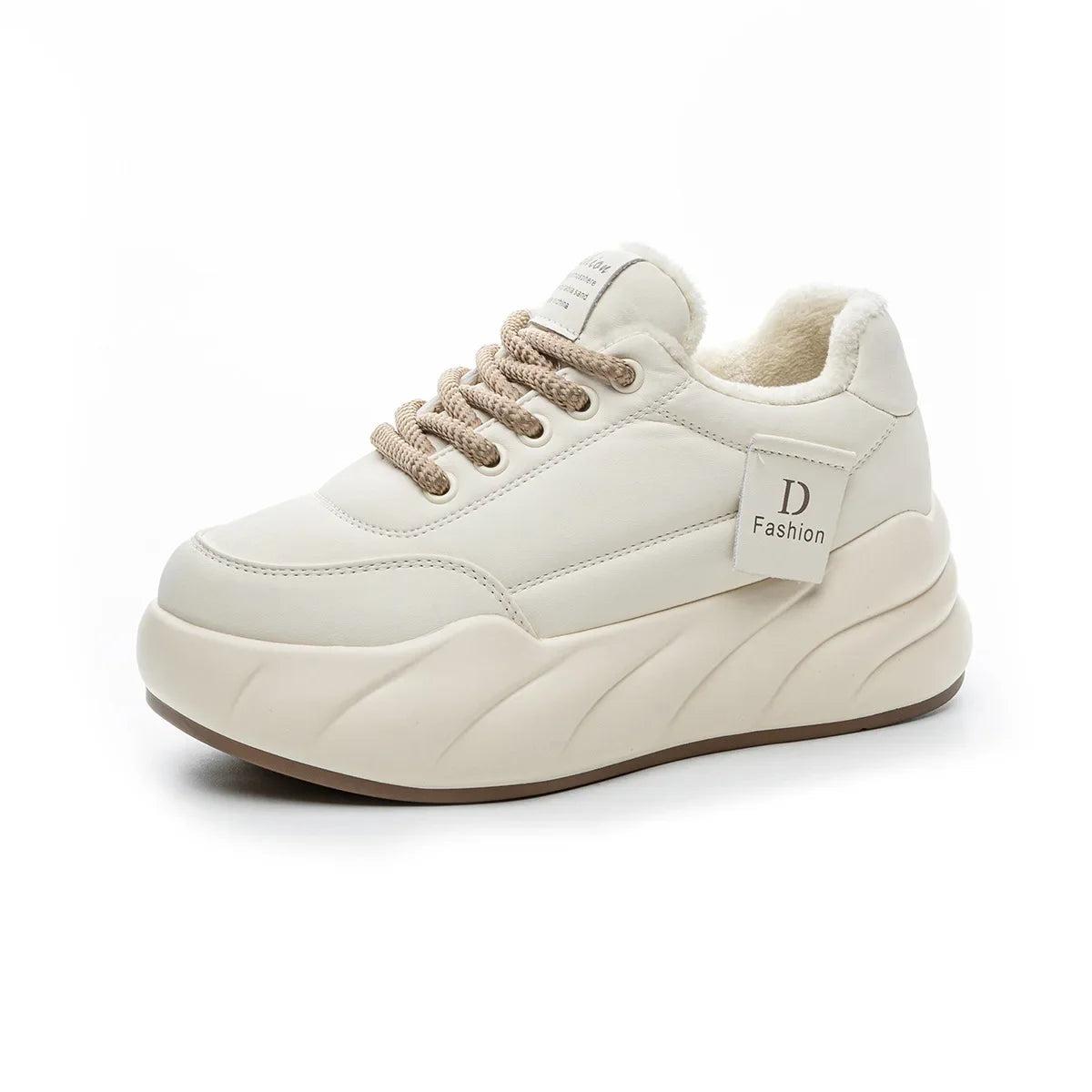 CICIYANG 6.5cm Platform sneakers for women 2025 spring new large size female casual sports board shoes lace-up little white shoe