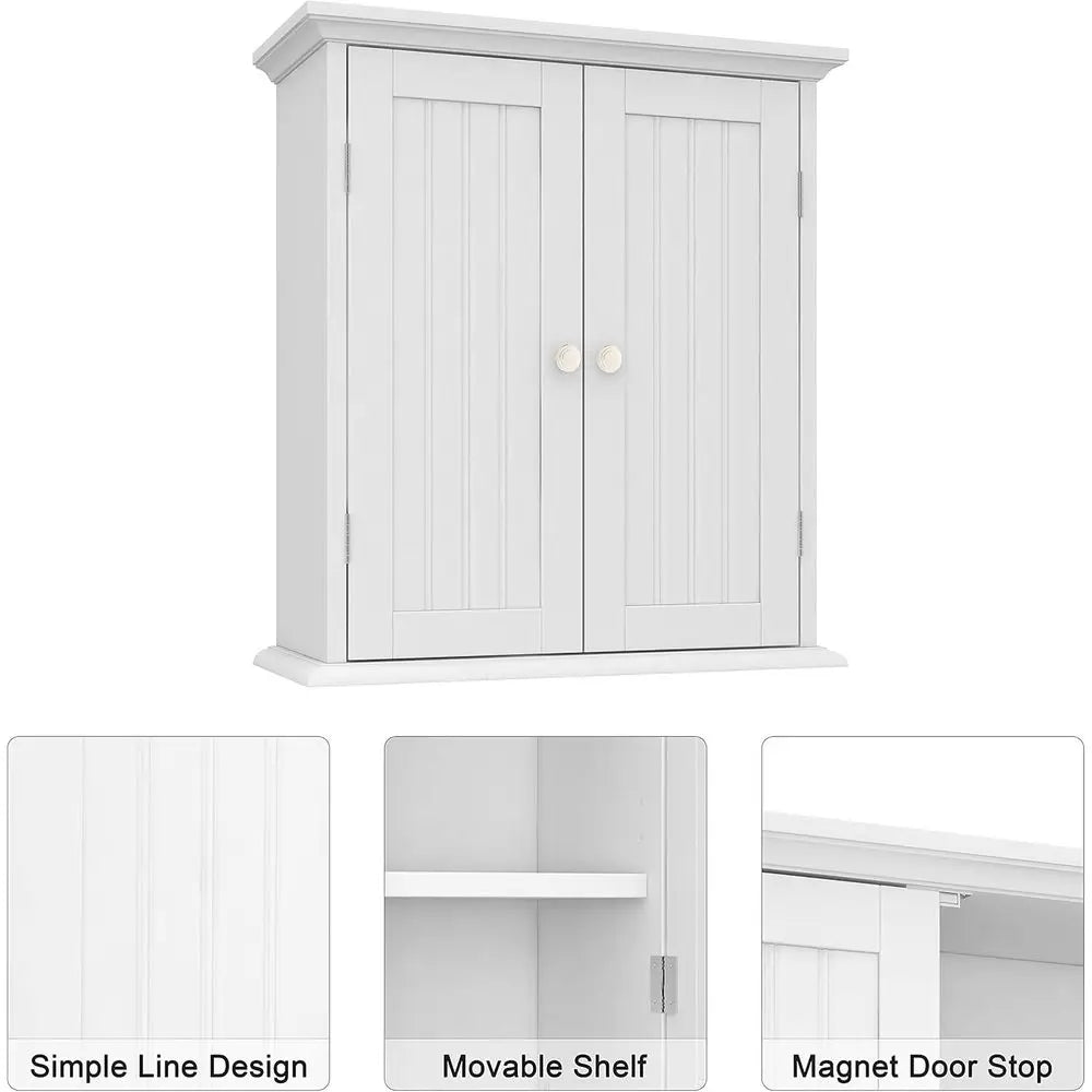 Over Toilet Storage Cabinet with 2 Doors & Adjustable Shelves for Bathroom