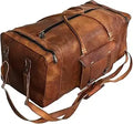 Handcrafted 24-Inch Leather Duffel Bag - Travel, Weekend Getaway, Gym, Carry-On for Men & Women