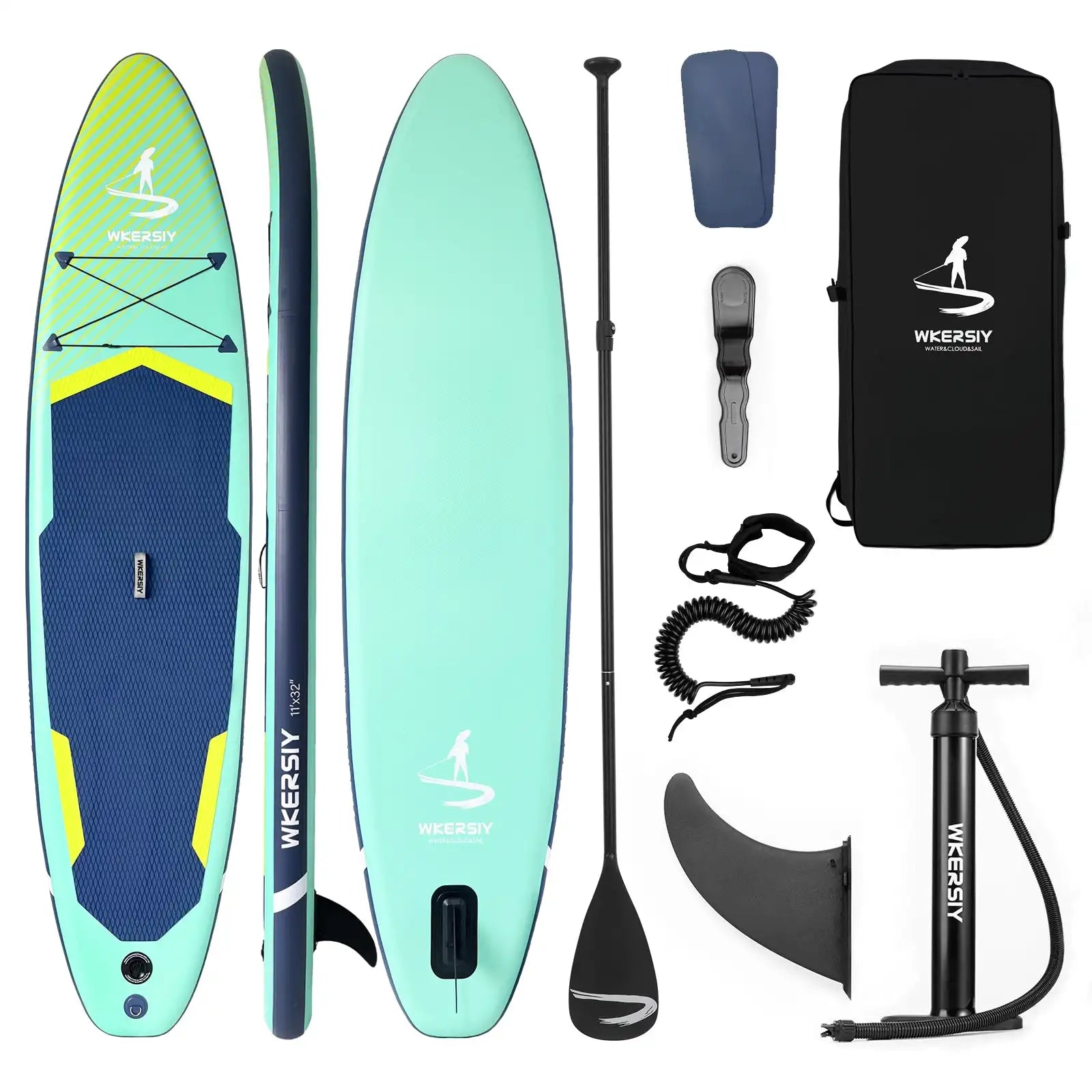 WKERSIY paddle board surfboard 11ft Purple Inflatable SUP Board All-Water Performance Series High-Visibility Ultra-Stable Design