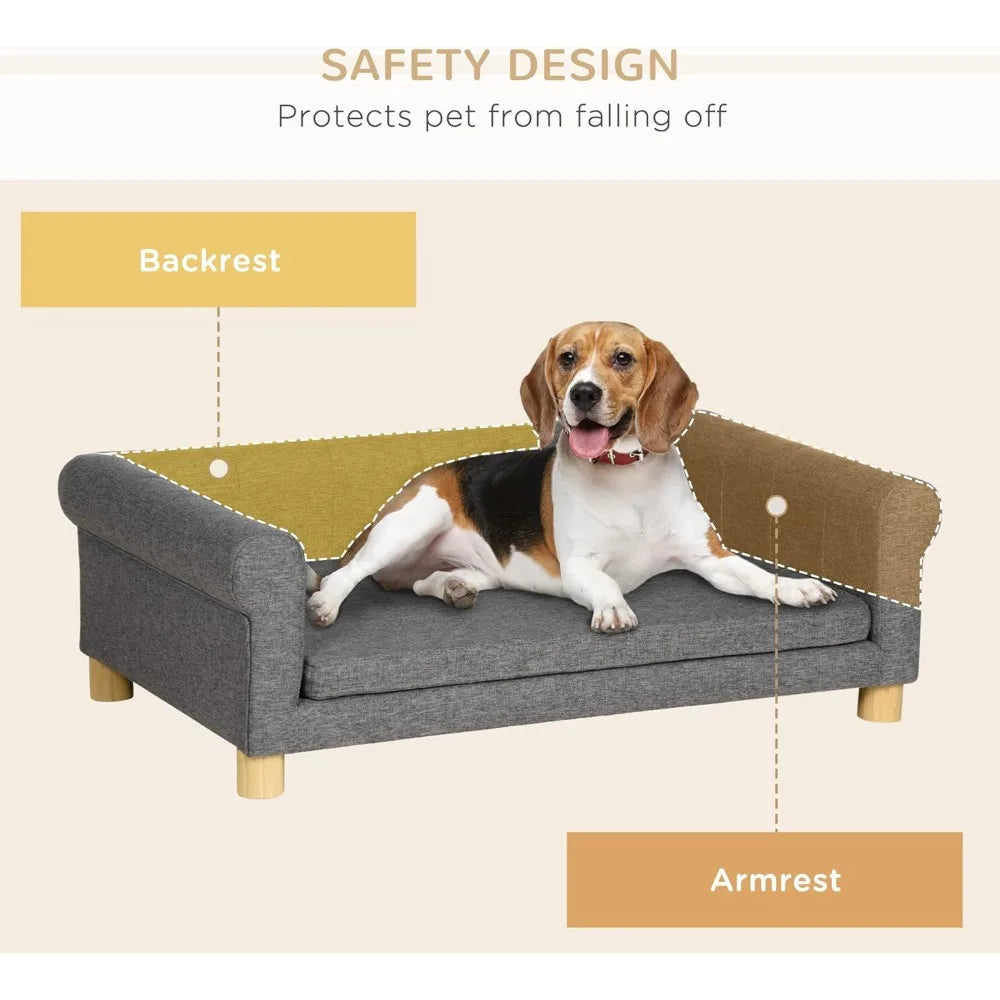 Elevated Pet Sofa Bed for Medium to Large Dogs and Cats - Removable Cushion, Comfortable Sleeping Area
