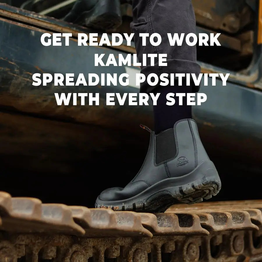 Boots for Men, Slip On Steel Toe Chelsea Safety Boots, Waterproof Slip Resistant Work Shoes, Lightweight Comfortable Breathable