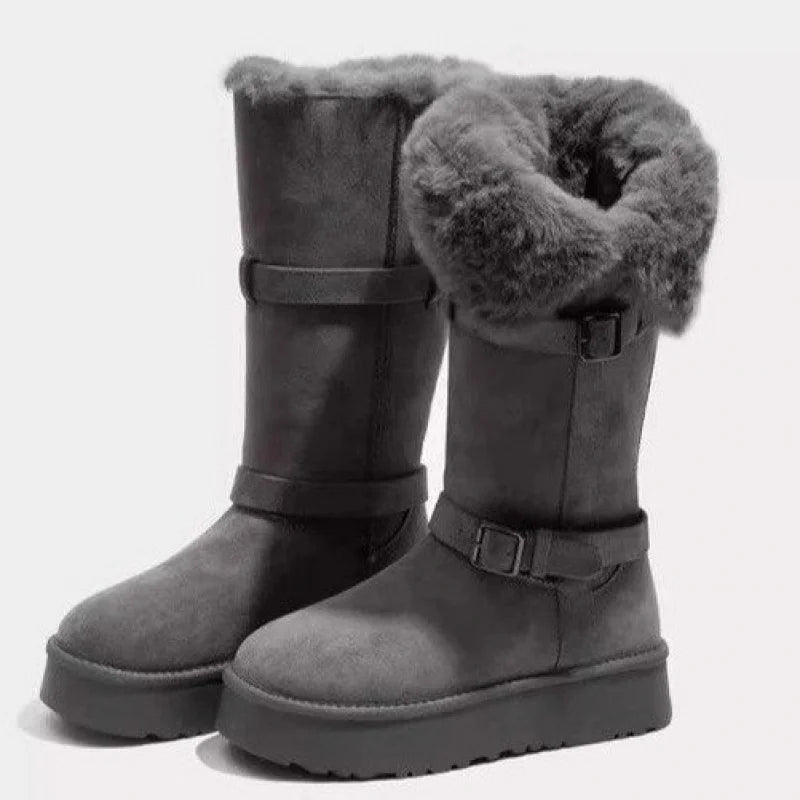 2025Winter New Thick-Soled Height-Increasing Fleece-Lined Thickened Long Snow Boots