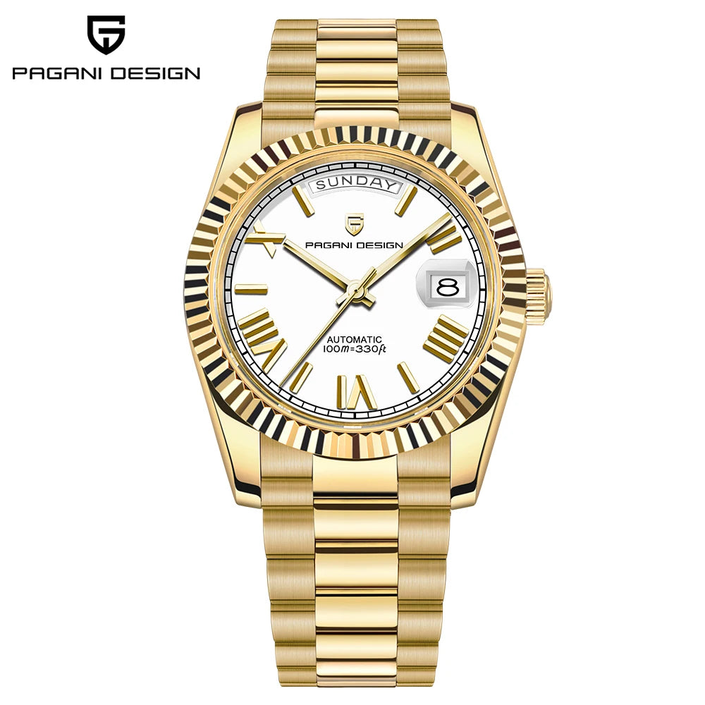 2026 New PAGANI DESIGN Enamel Dial DD36 Men's Watches Silver Gold Luxury Automatic Watch Men Waterproof Mechanical Wristwatch