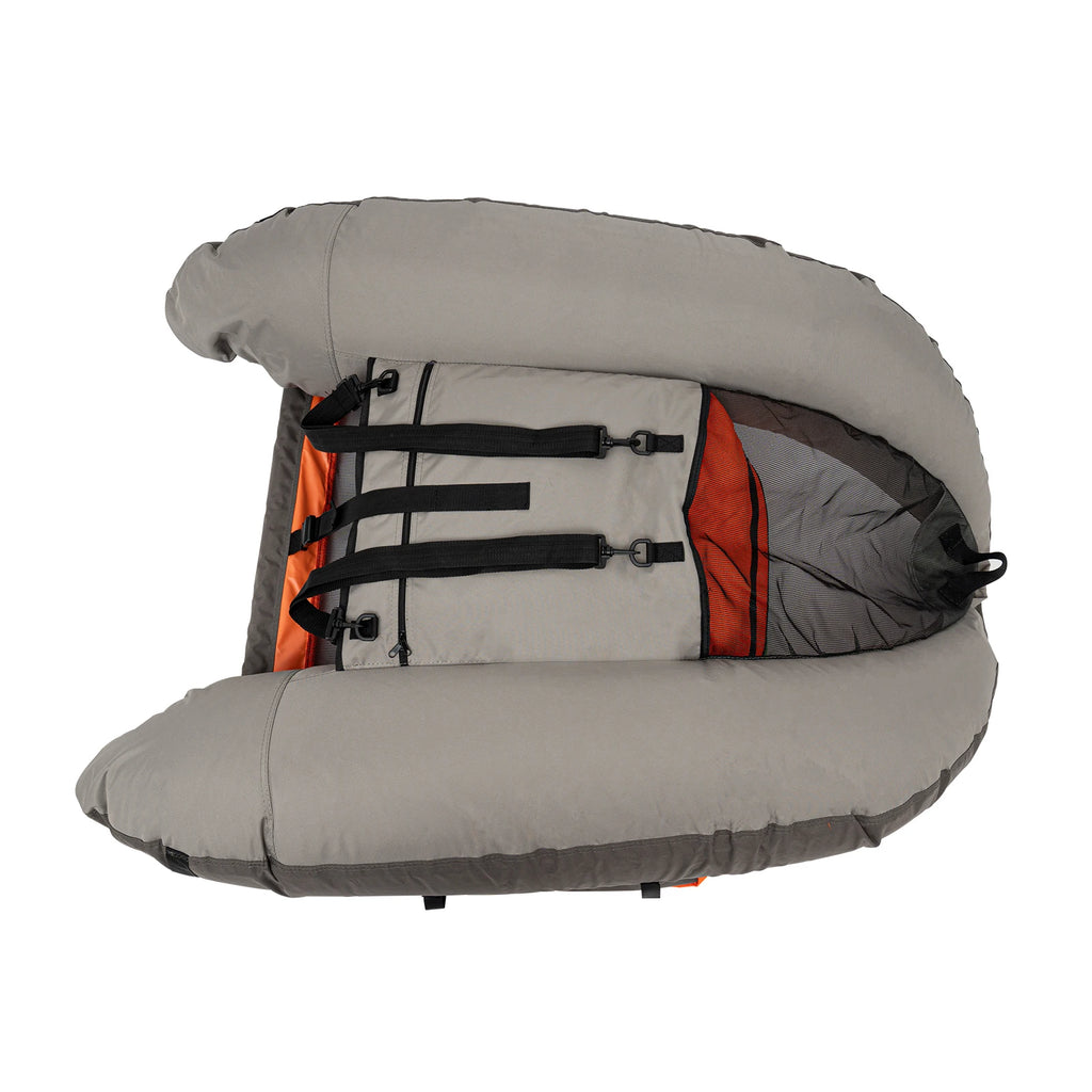 Gray Outdoor Fishing Boat Inflatable Boat Raft with Pump Adjustable Backrest 130kg/286.6lbs Load