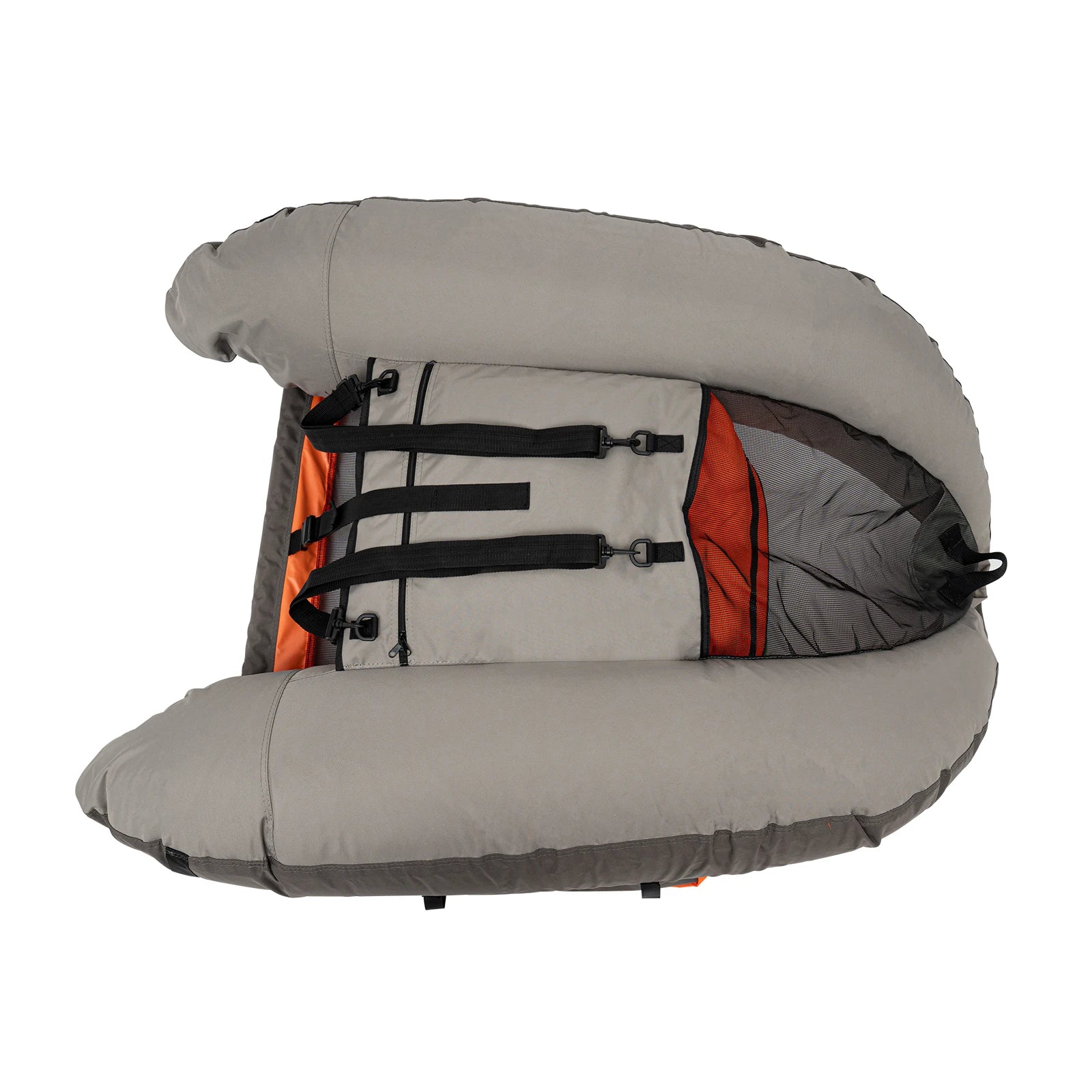 Gray Outdoor Fishing Boat Inflatable Boat Raft with Pump Adjustable Backrest 130kg/286.6lbs Load