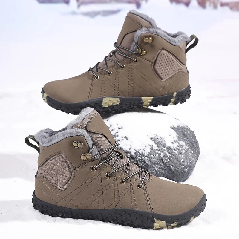Winter Warm Wide Toe Barefoot Men Snow Boots Outdoor Cotton Boots Breathable Walking Hiking Shoes Comfortable Casual Sneakers