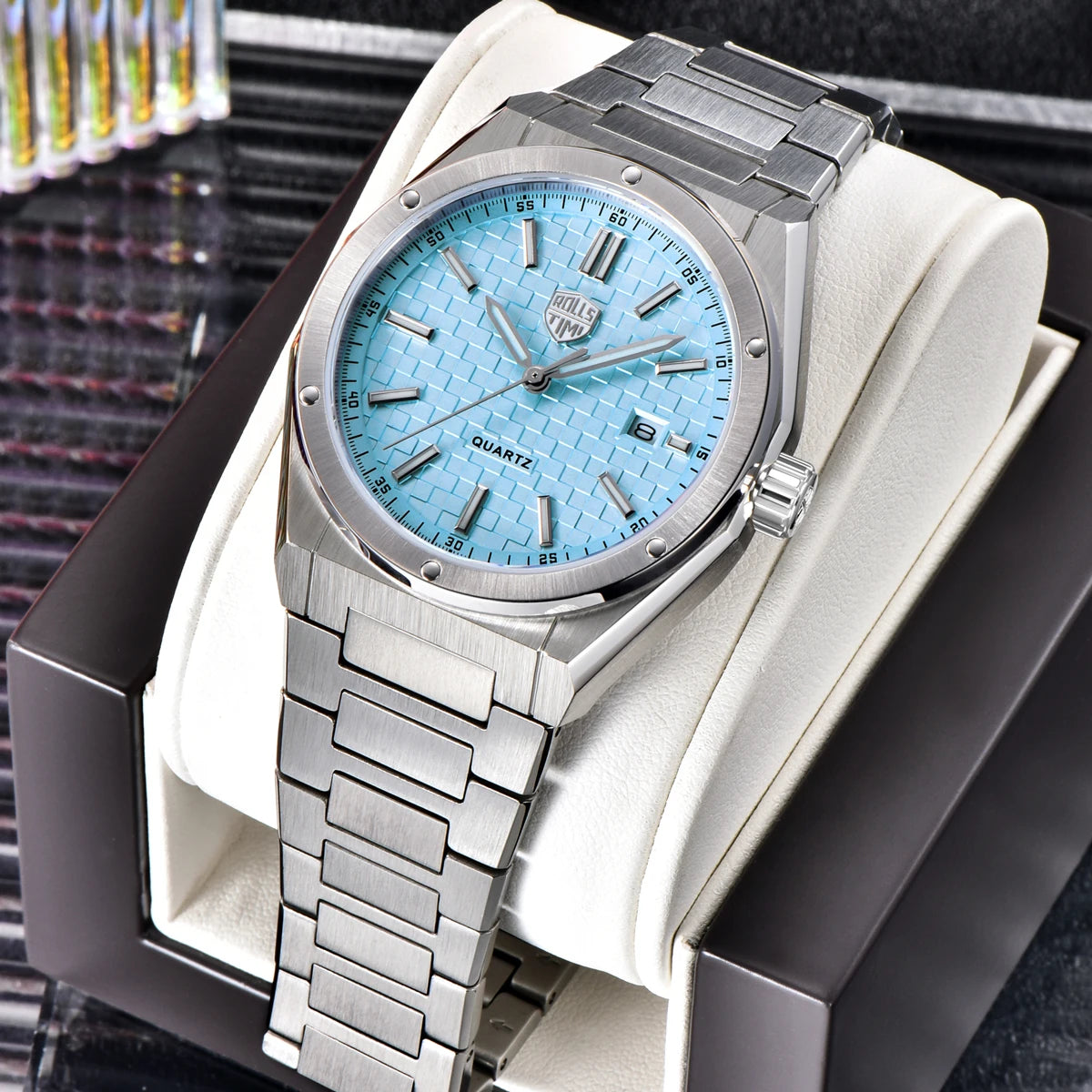 RollsTimi 2026 New Men's Watches Luxury Quartz Wristwatches AR Sapphire Sport Watch For Men Stainless Steel Waterproof Luminous