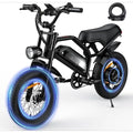 16'' Fat Tire Electric Bike for Teens/Adults 500W Motor 36V/12.8Ah Removable Battery 22MPH 40-50KM Range Small E-Bike Customized