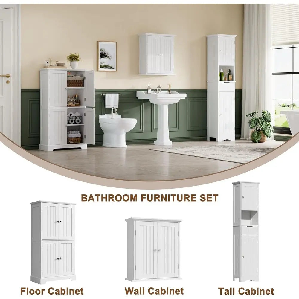 Over Toilet Storage Cabinet with 2 Doors & Adjustable Shelves for Bathroom