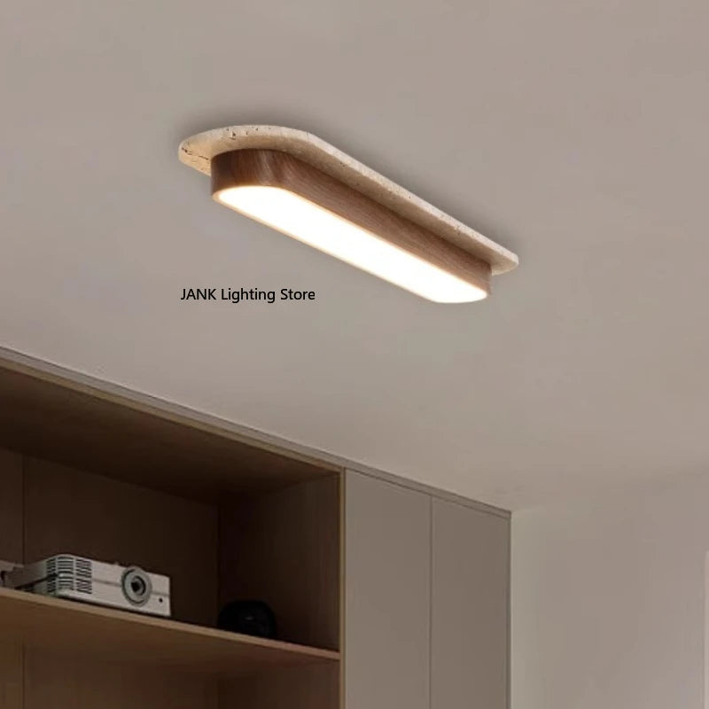 Solid Wood Color Long Strip Wall Light Living Room TV Background Wall Minimal Corridor Light Stone Indoor Lighting Ceiling Light