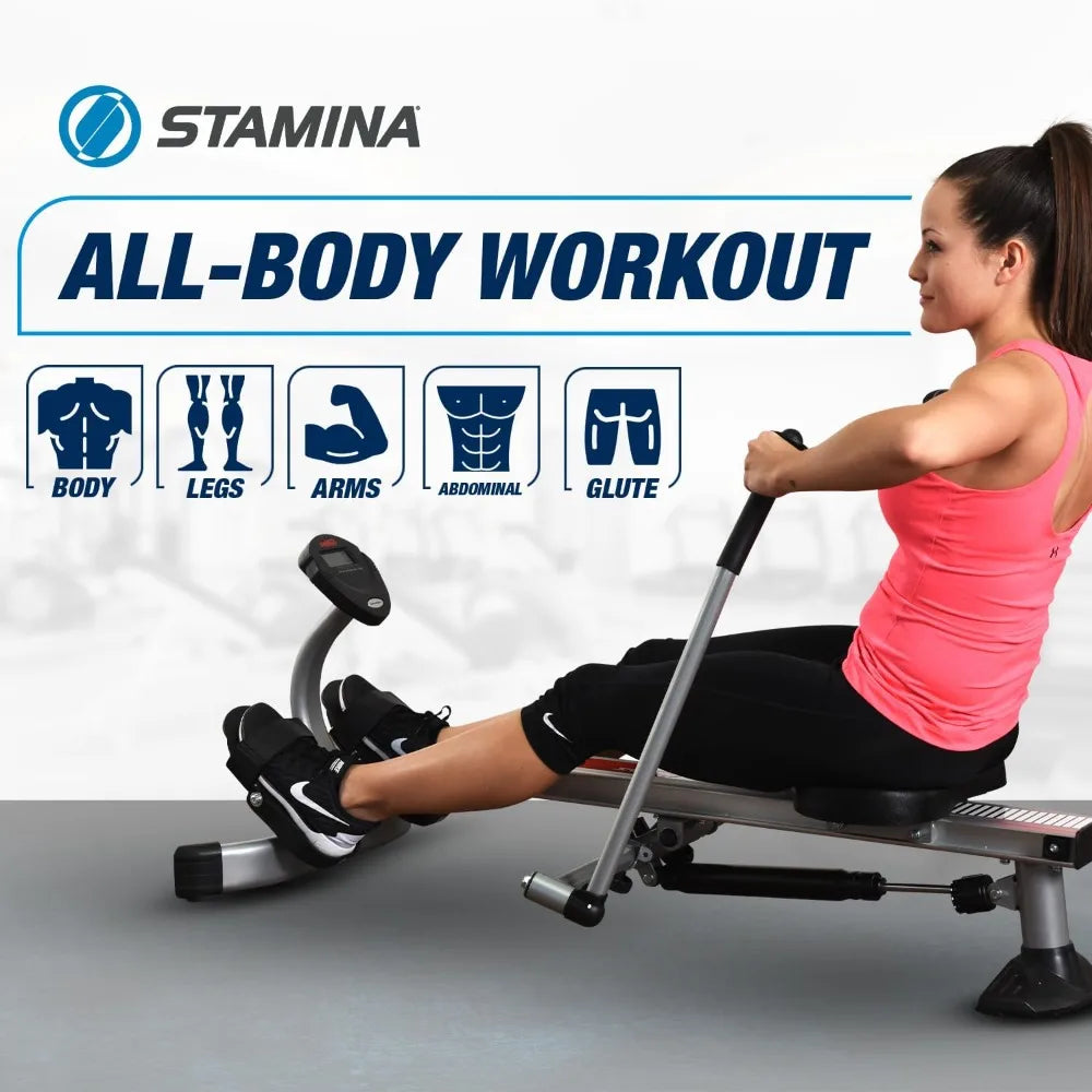 Glider Hydraulic Rowing Machine with Smart Workout app - Rowing workout machine with cylinder resistance