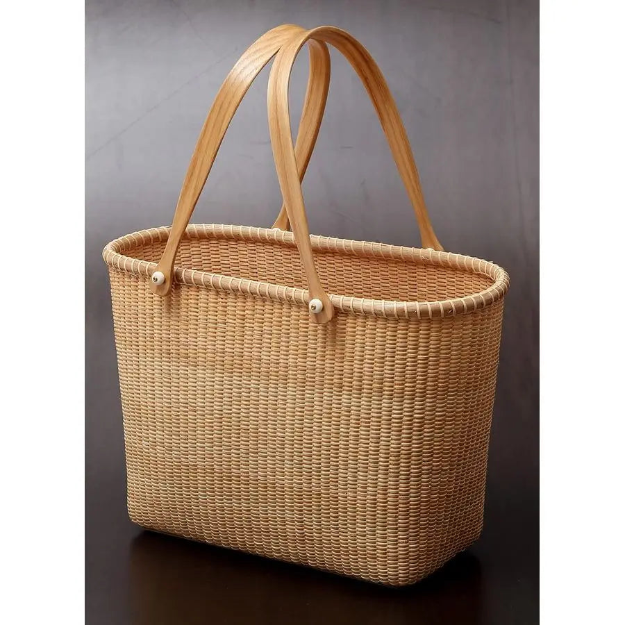 Nantucket Tall Tote Office Handbag with Handle Caneoncane Weave, Picnic Basket, Large Capacity for Women, Top Handle, Home amp O