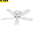 42 Inch Low Profile Ceiling Fan WhisperWind Motor Indoor Use Reversible Blades Strong Airflow 3 Speed Pull Chains Ideal Living