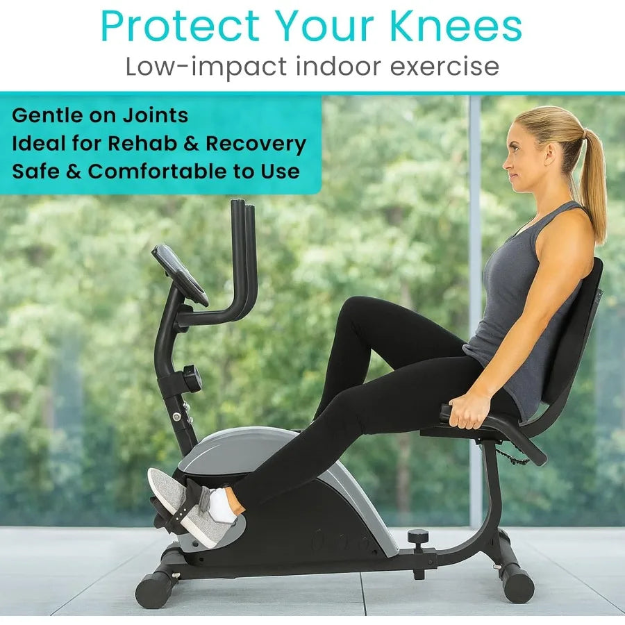 Recumbent Exercise Bike Stationary Recumbent Exercise Cycle Device for Seniors Adults Men and Women Indoor Fitness Equipment at