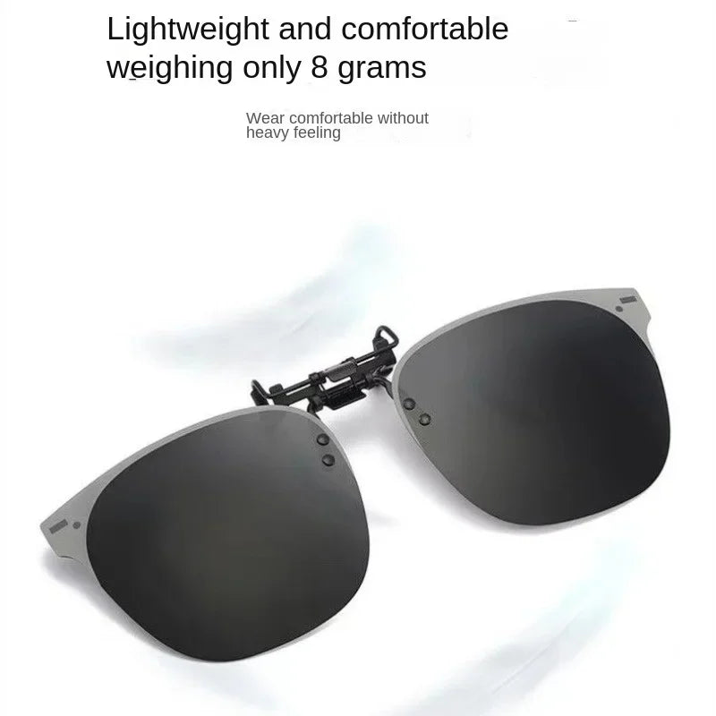Men Clip On Sunglasse Polarized Flip up Glasses Women Gradient Photochromic Anti UV400 Sunglasses Night Vison Goggles