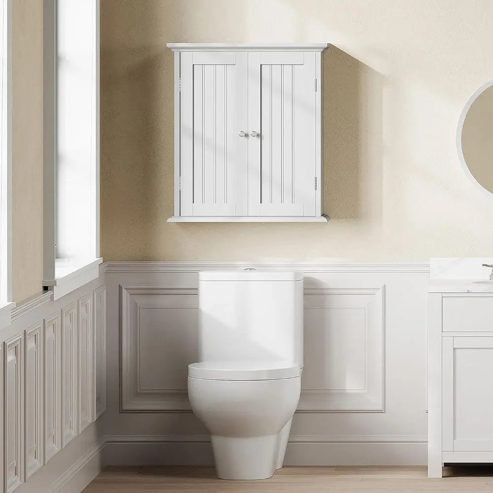 Over Toilet Storage Cabinet with 2 Doors & Adjustable Shelves for Bathroom
