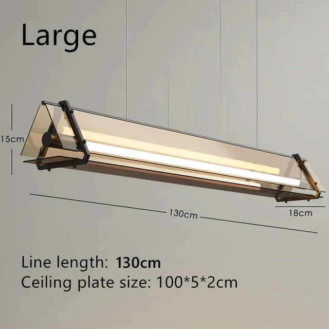 Glass Dining Table Island Pendant Lamp Modern Design New Minimalist LED Amber Suspension Kitchen Lighting Fixture Decor