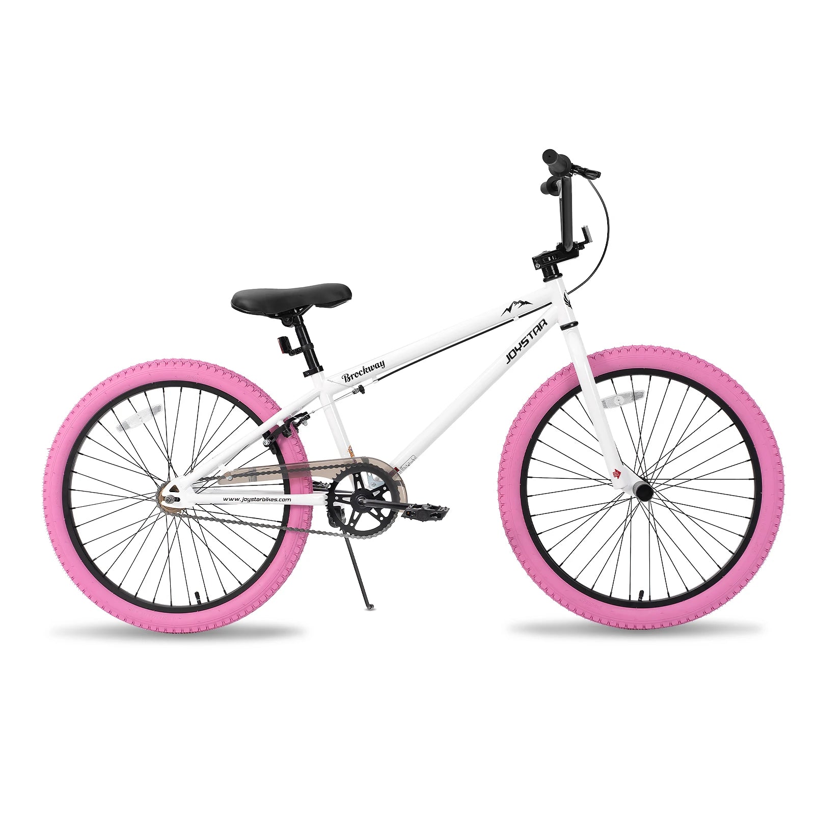 JOYSTAR Freestyle Kids BMX Bikes 20" 24" Kids Bicycles for 6-14 Years Boys Girls and Beginner-Level Riders 2 Pegs, White