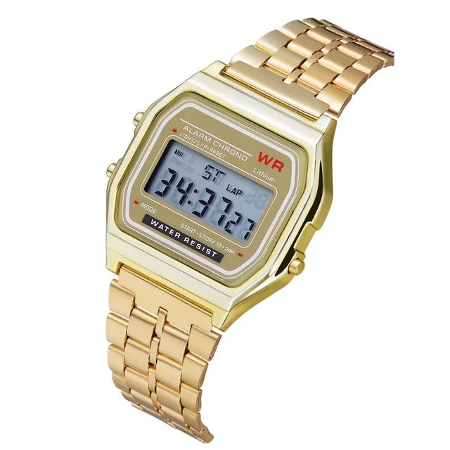 Luxury Men Stainless Steel Digital Military Armys Sport Led Waterproof Wrist Watch Clock Fashion Chronograph Wristwatch 2028