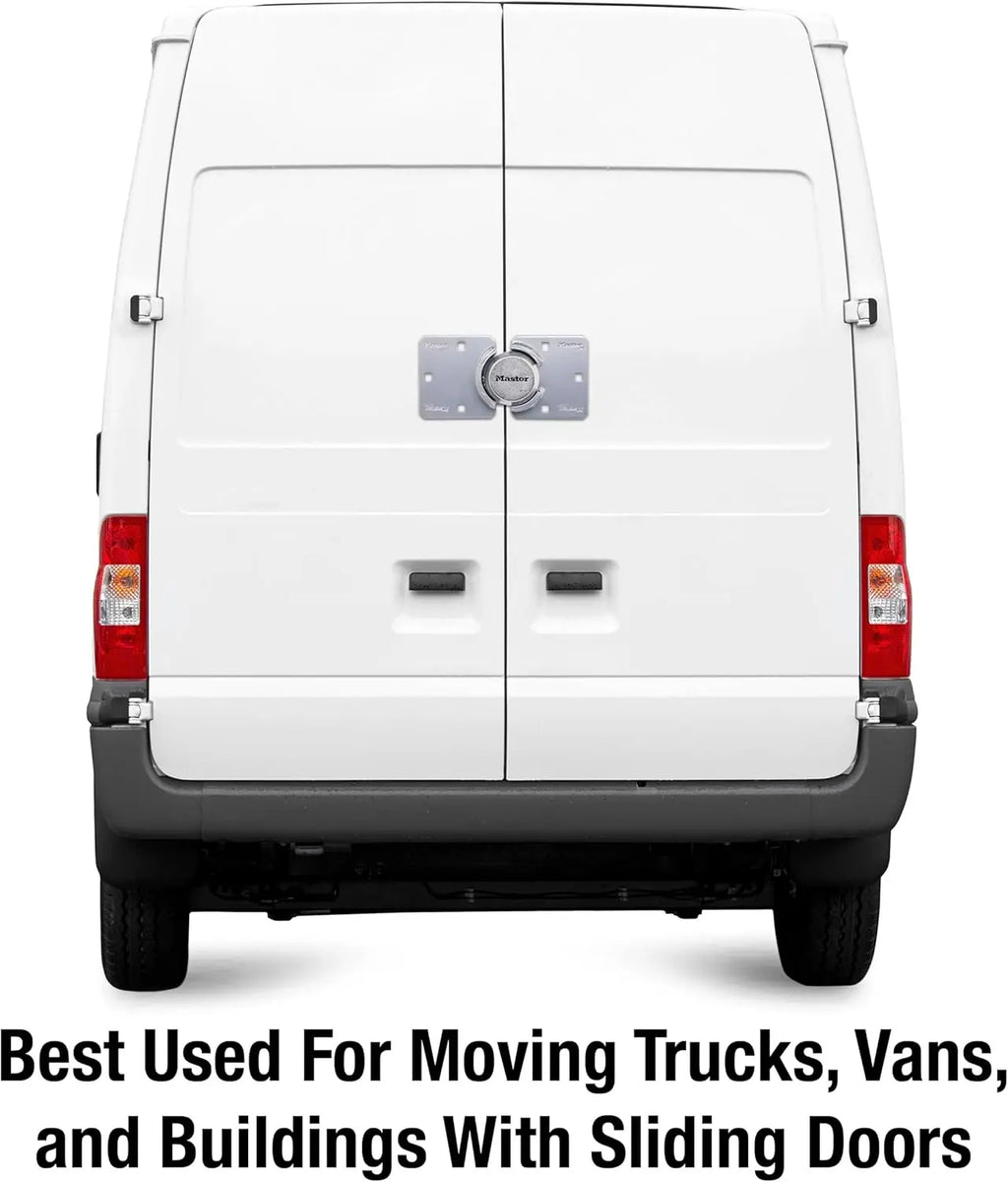 Heavy Duty Chrome Puck Lock with Hidden Shackle & Hasp for Trucks Trailers Vans Solid Steel Security