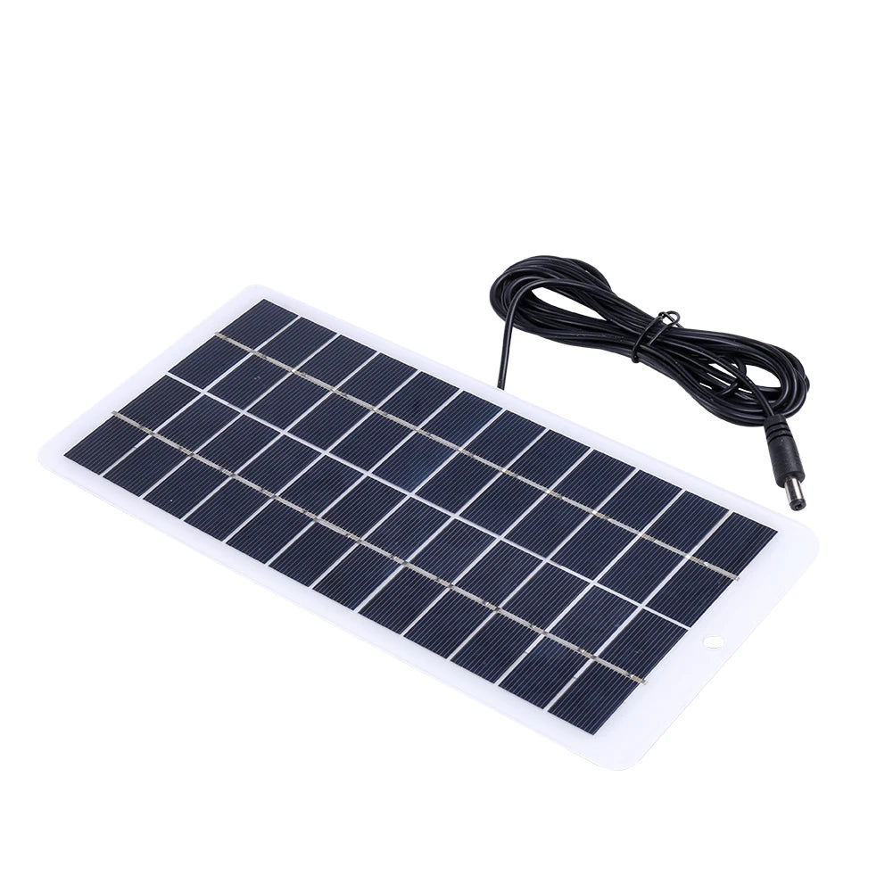 12V Solar Panel Polysilicon 10W Solar Power Bank with DC Port Carabiner Emergency Solar Panel for Monitoring Camera/Mobile Phone