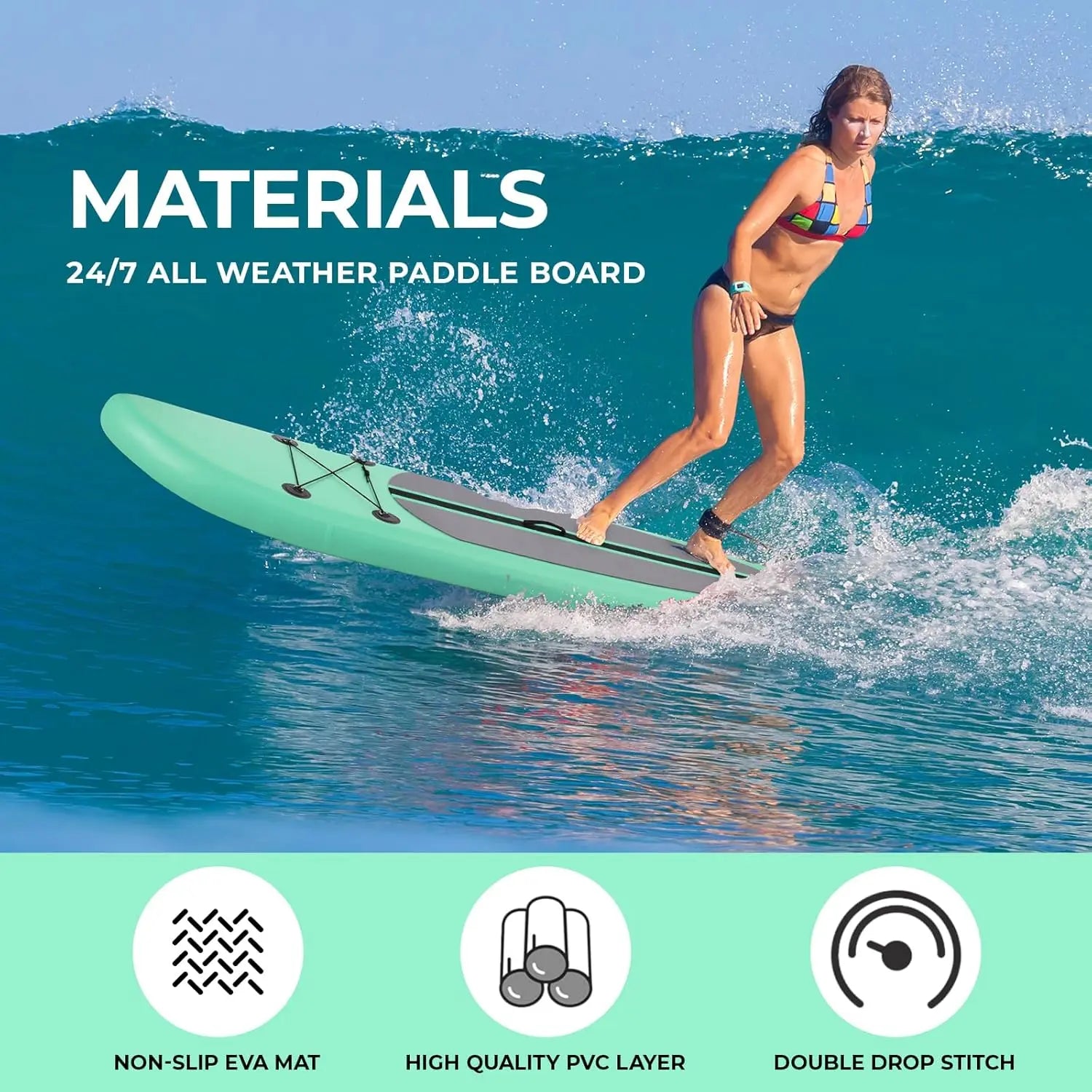 Streakboard® 10/11ft Inflatable Stand Up Paddle Board  Non-Slip Deck W/ Complete Kit 6'' Thick Sub Board Paddle Surf Hinchable