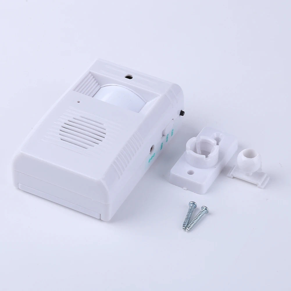 White Motion Sensor Doorbell Wireless Induction Visitor Door Bell Alert System Security Convenient for Warehouse Shed Garage